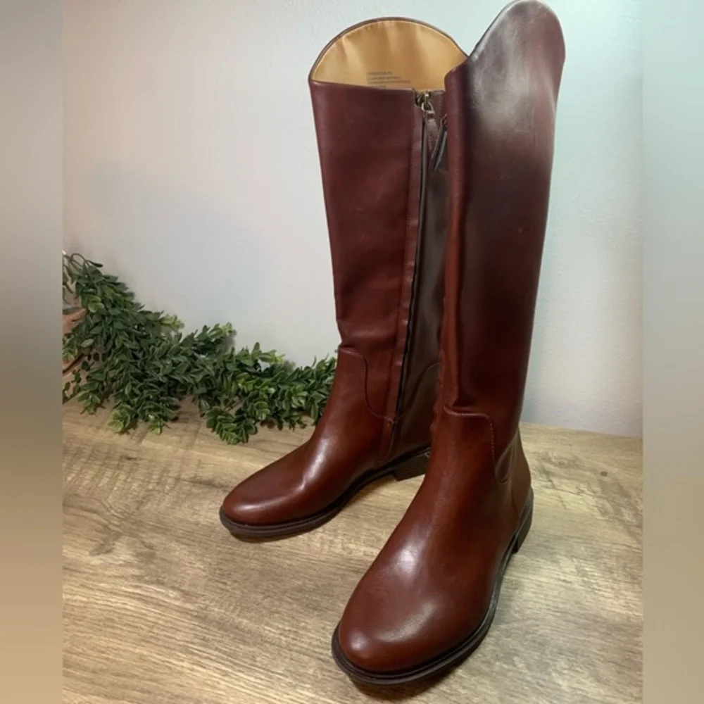Nordstrom Rack Riding Boots Size 7M Brown Winter Holiday Ladies Knee High